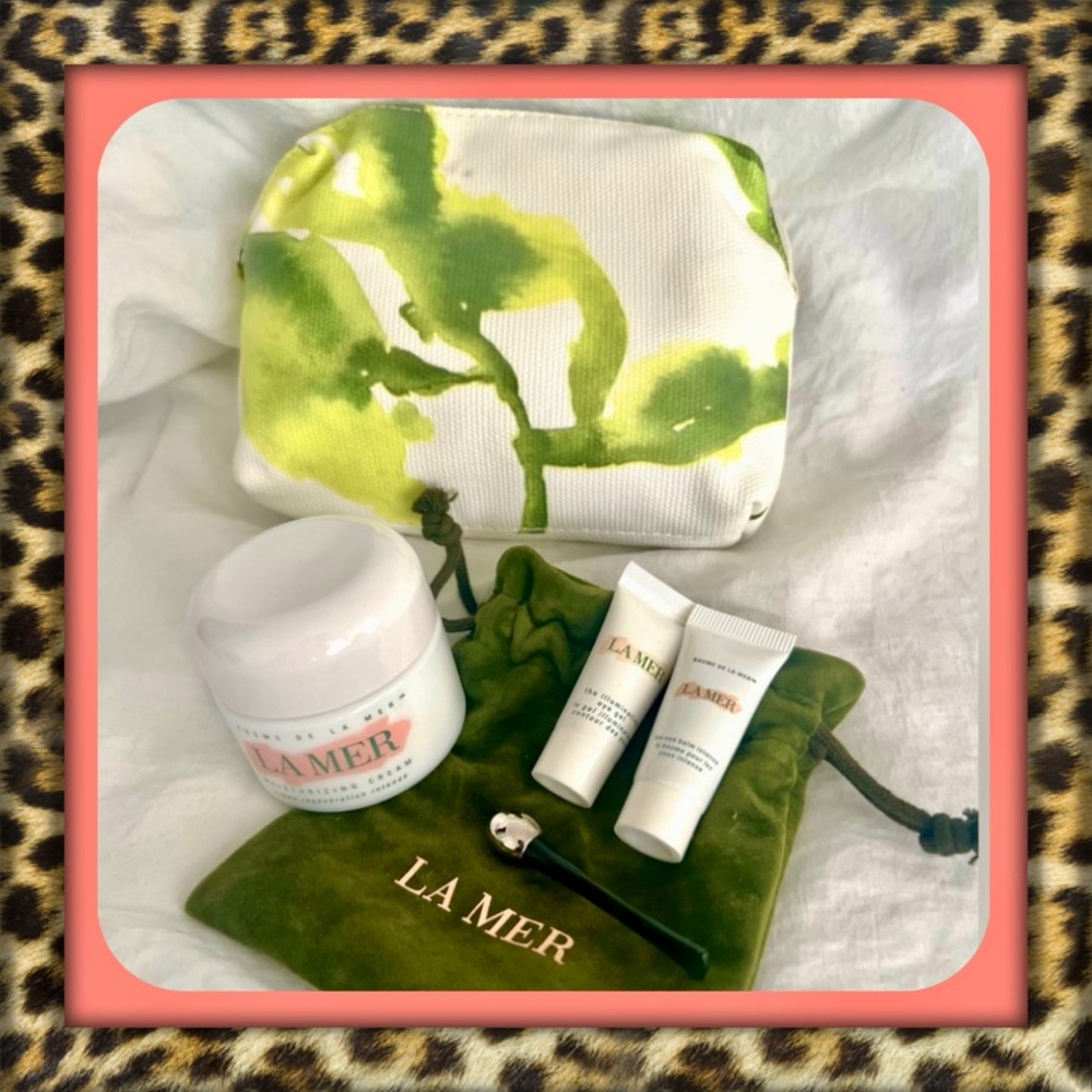 👑✅PRICE FIRM La Mer 6 item package set with Cosmetic bag and Green Velour Pouch - Picture 1 of 16